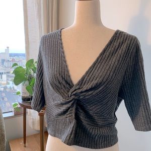 🆕 Abercrombie & Fitch Gray crop top size XL